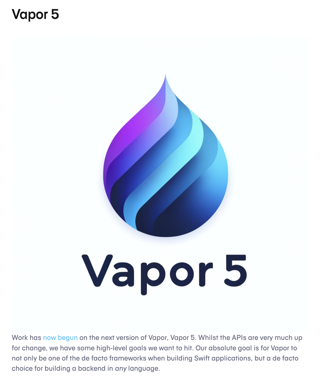 Vapor 5 announcement post